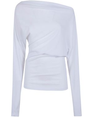 Ann Demeulemeester Roos Bias Cut Drop Shoulder Top - White