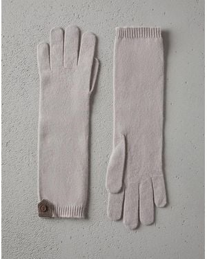 Brunello Cucinelli Bicolor Cashmere Gloves - Gray