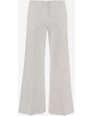 Ql2 Elegant Stretch Cotton Pants - White