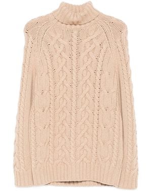Brunello Cucinelli Cable-Knit Roll-Neck Cashmere Sweater - Natural