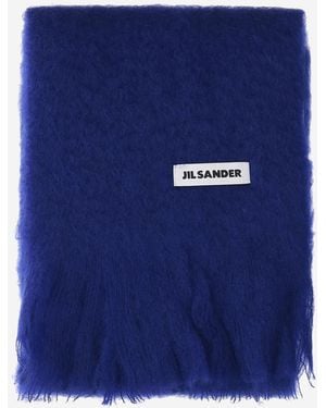 Jil Sander Scarf Mohair-Blend - Blue