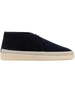 Prada Midnight Suede Ankle Boots - Blue