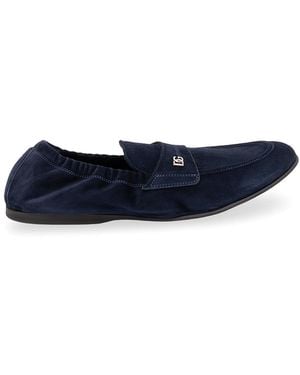 Dolce & Gabbana Elastic-Back Loafers - Blue