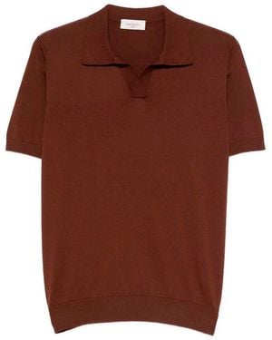 Piacenza Cashmere 'Sailor' Short Sleeve Polo - Brown