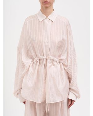 THE LATEST Dalida Striped Muslin Shirt - Pink