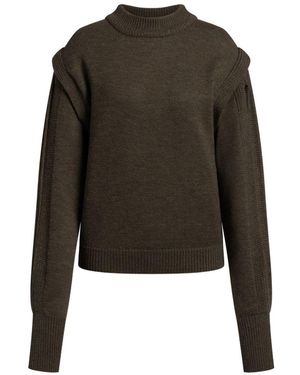 Alberta Ferretti Wool Crewneck Sweater - Black