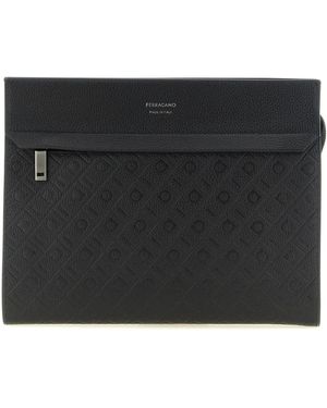 Ferragamo Monogram' Pouch - Black