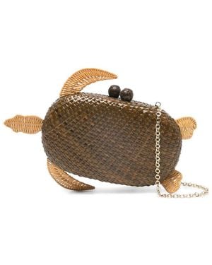 Serpui Shoulder Bag With Chain-Link Strap - Brown