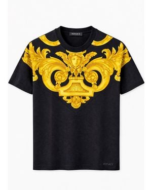 Versace Medusa Print Cotton T-Shirt - Black