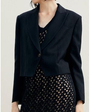Brunello Cucinelli Cropped Linen Blazer - Blue