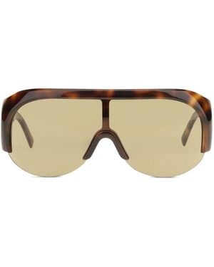 Phoebe Philo Half Bombé Sunglasses Cognac Tortoiseshell - Metallic