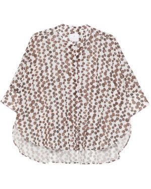 Trame Auree Printed Cotton Blouse - White