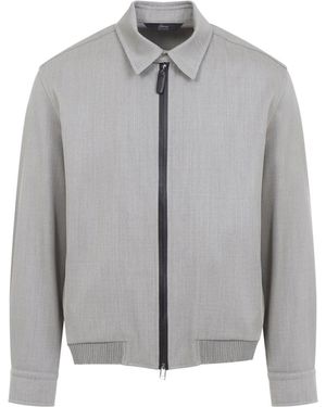 Brioni Wool Blouson Jacket - Gray