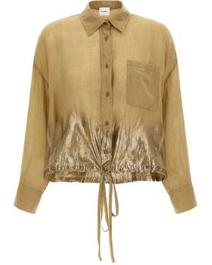 Nude Linen Blend Shirt - Natural