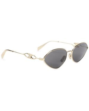 Celine Light Smoke Triomphe Wire 01 Sunglasses - White