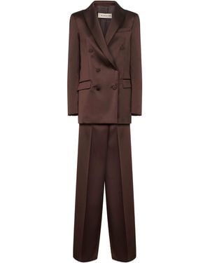 Blanca Vita Coffee Satin Telvera Suit - Brown