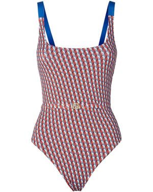 Fendi And Ff Lycra Inner Swimsuit - Red