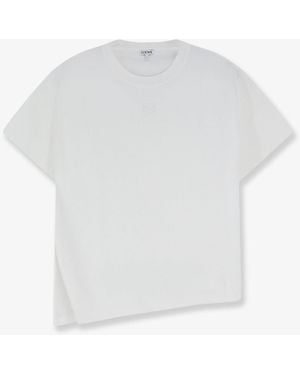 Loewe T-Shirt Asymmetric Cotton-Blend - White