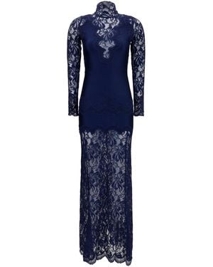 Rabanne Dress Lace And Jersey - Blue