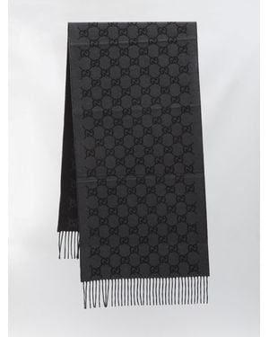 Gucci Gg Cashmere Scarf - Black