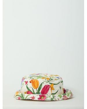 Gucci Printed Silk Twill Cloche Hat - White