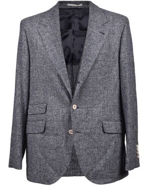 Brunello Cucinelli Wool Check Suit - Gray