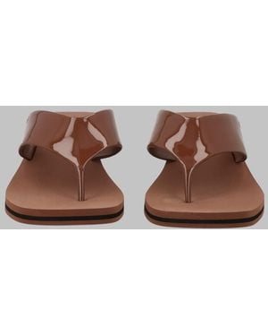 Chloé Wedge Sandals Swimming Cool Leather - Brown