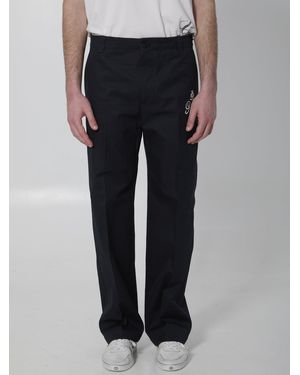 Gucci Printed Cotton Twill Pants - Black