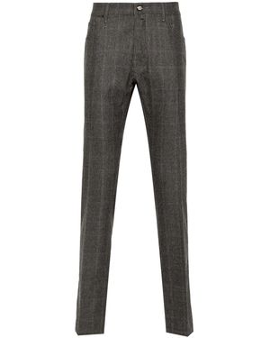 Jacob Cohen Quadretto Virgin Wool Spandex Pants - Gray