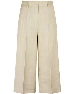 forte_forte Beurre Viscose Hopsack Cropped Pants - Natural