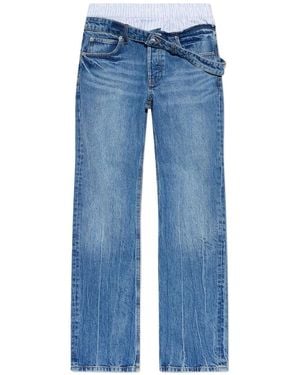 Alexander Wang Boxer Detail And Drop Waistband Slim Fit Jeans - Blue