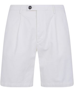 Michael Coal Cotton & Linen Bermuda Pants - White