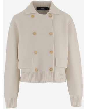 arch4 Double-Breasted Cashmere Knit Jacket - White