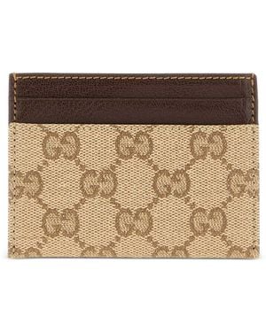 Gucci Gg Canvas Essence Classic Card Holder - Natural