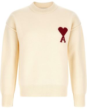 Ami Paris 'Ami De Coeur' Sweater - Natural