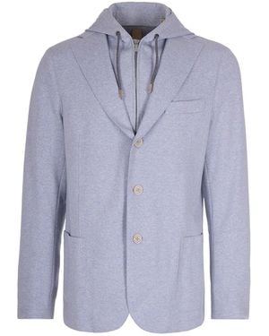 Eleventy Sugar Hooded Jacket - Blue