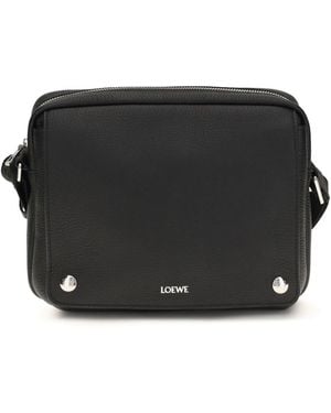 Loewe Messenger Bag Pebble Calf Leather - Black