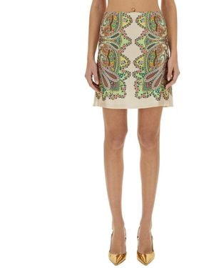 Etro Chic Silk Mini Skirt - Green