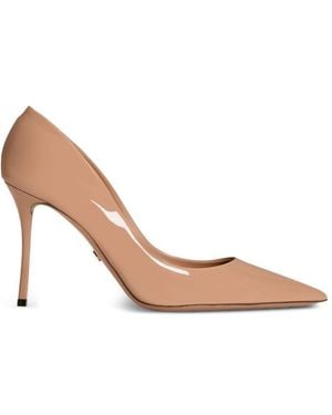 Dolce & Gabbana Dark Patent Leather Pumps - White
