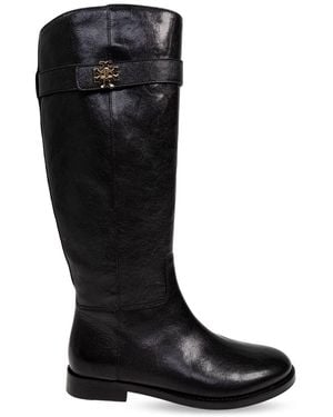 Tory Burch T Lock Riding Boots - Black