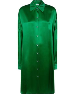 Dries Van Noten Dasia Long Classic Shirt Mini Dress - Green