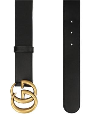 Gucci Gg Marmont Wide Belt - Black