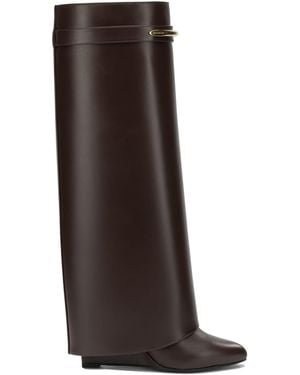 Givenchy "Shark Pinch" Knee Boots - Brown