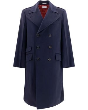 Brunello Cucinelli Coat Double-Breasted Wool - Blue