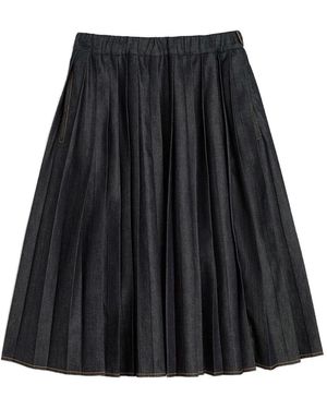 Jil Sander Denim Midi Round Skirt - Black