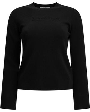 Max Mara Round-Neck T-Shirt Made Of Virgin Wool - Black
