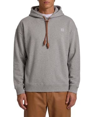 Loewe Anagram Relaxed Hooded Sweatshirt - Gray
