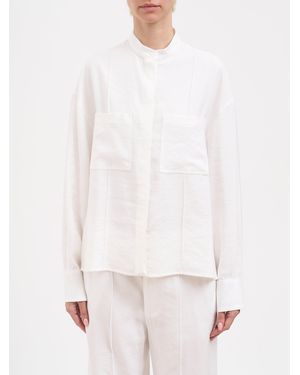 Dondup Viscose Gabardine Shirt - White