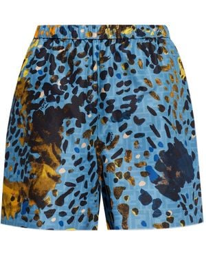 Fendi Print Shorts With Spots - Blue