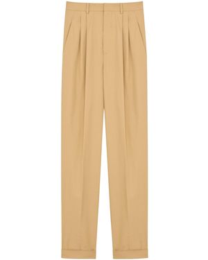 Saint Laurent Slim-Fit Tailored Pants - Natural